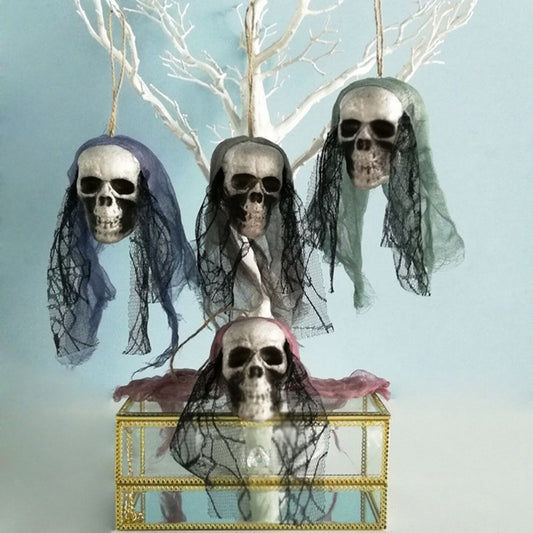 Halloween decor DIY skull bride head hanging funny party festival