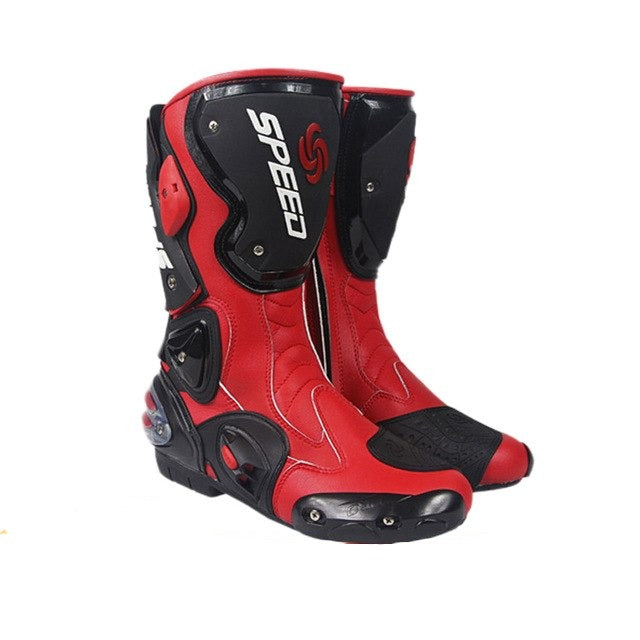 Racing motocross boots motorcycle shoes leather cylinder boots for men