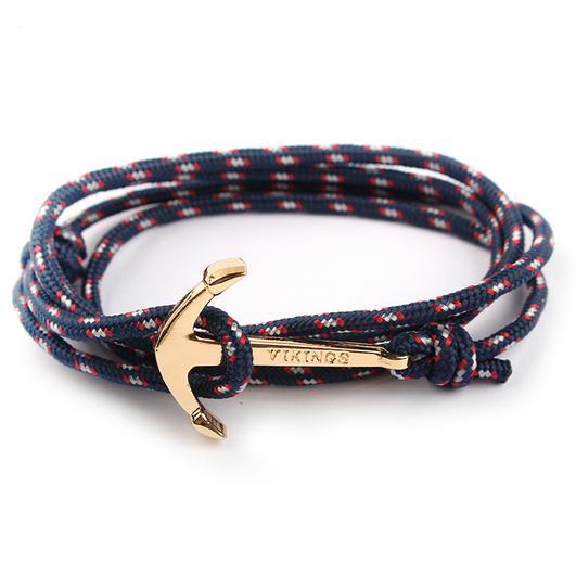 Anchor bracelets men black survival rope chain sport hooks fashion