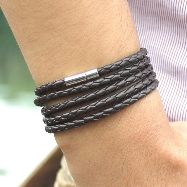 Vintage leather bracelet men