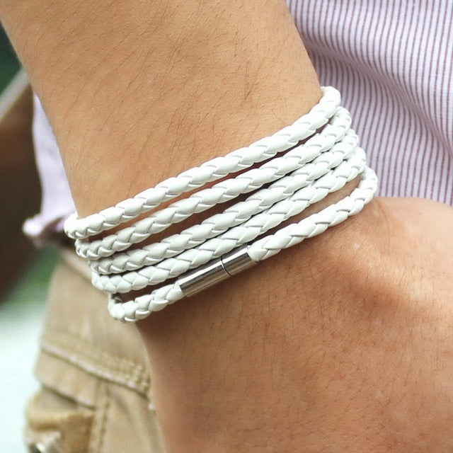 Vintage leather bracelet men