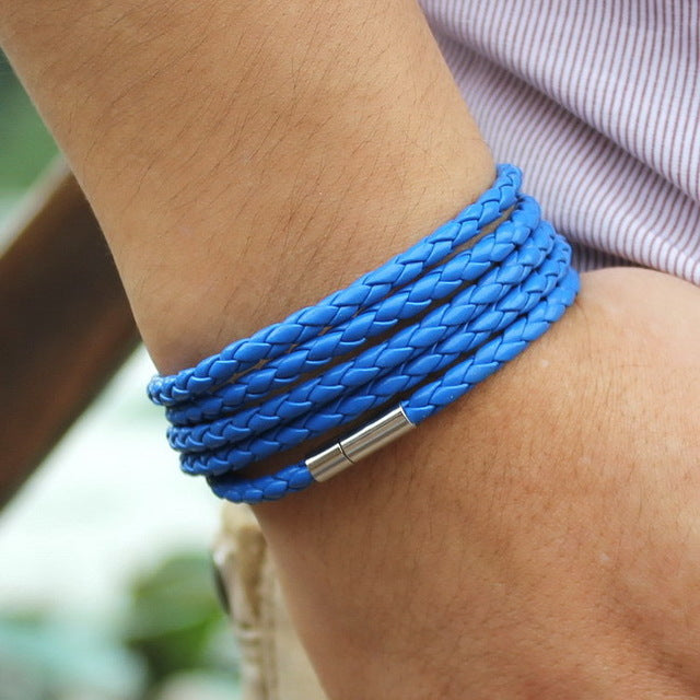 Vintage leather bracelet men