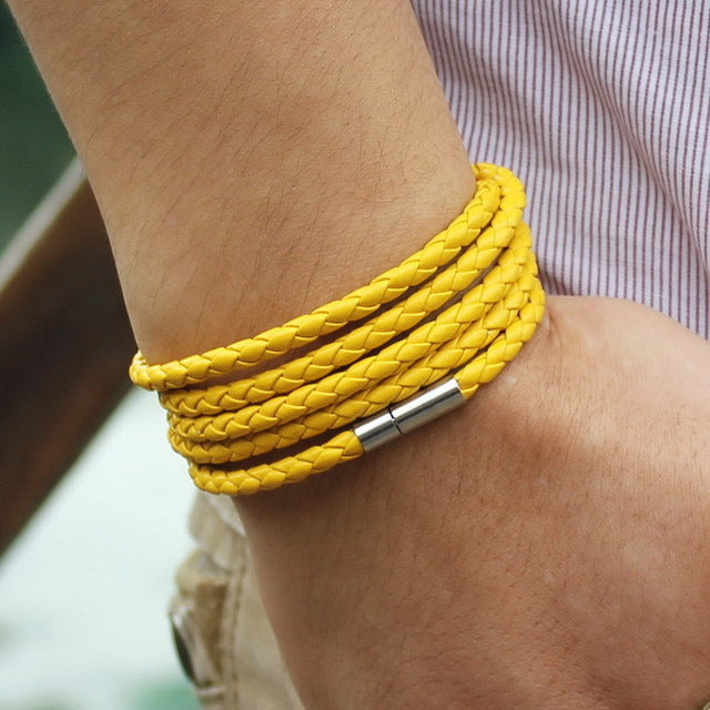 Vintage leather bracelet men