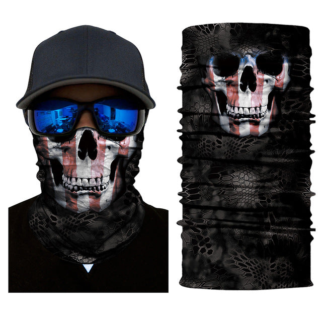Halloween skull mask scary skeleton half neck face motorcycle bike ski outdoor