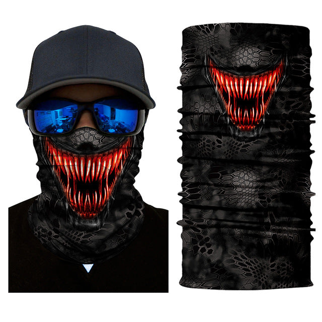 Halloween skull mask scary skeleton half neck face motorcycle bike ski outdoor