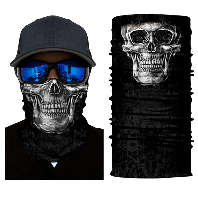 Halloween skull mask scary skeleton half neck face motorcycle bike ski outdoor