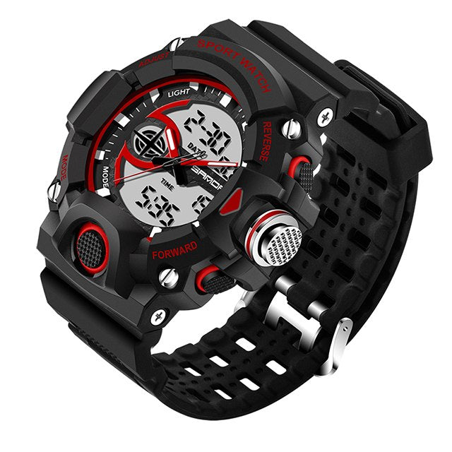 Sport wristwatch women watch LED waterproof army color analog digital clock