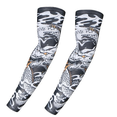 Skull motorcycle arm sleeves warmers cycling bicycle ridding golf cuff