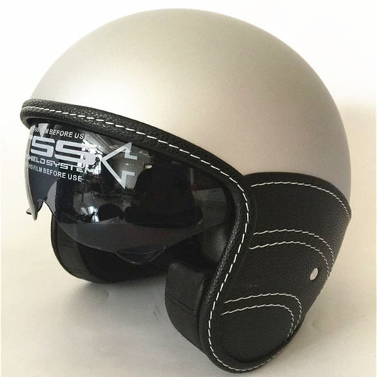 Vintage vespa helmet cruiser motorcycle half open face helmets scooter dot inner dark lens