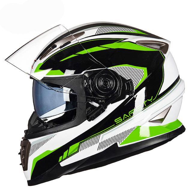 Full face motorcycle helmet racing for men double lens anti-fog sport helmets