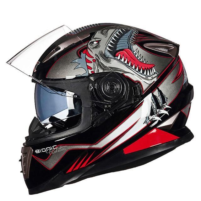 Full face motorcycle helmet racing for men double lens anti-fog sport helmets