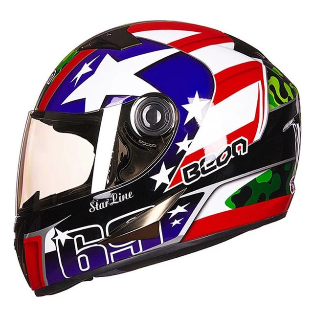 Racing motorcycle helmet chrome visor biker full face off road helmets