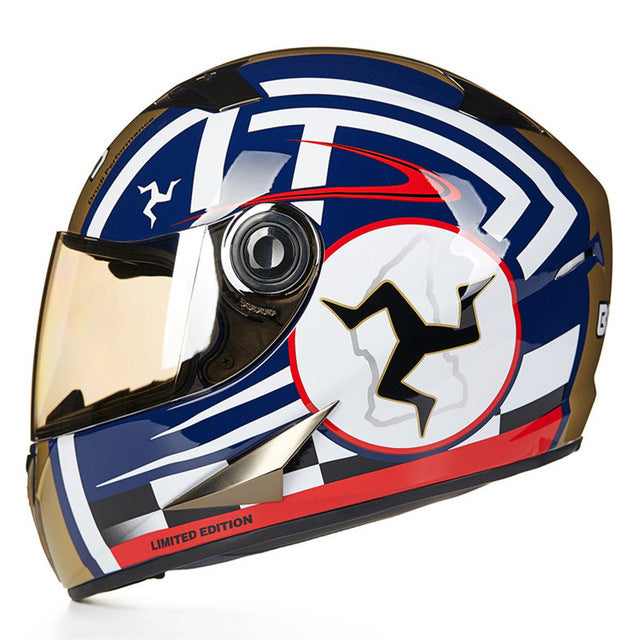 Racing motorcycle helmet chrome visor biker full face off road helmets