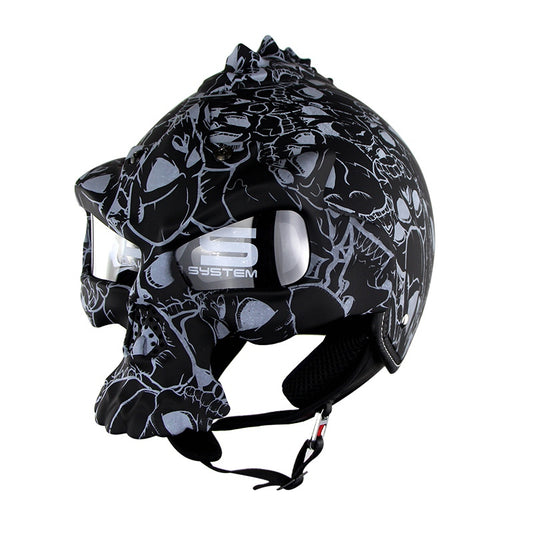 Universal motorcycle helmet skull locomotive cross country men women