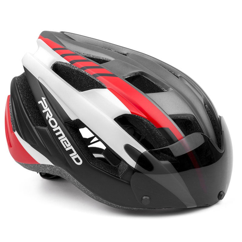 Cycling helmet goggles Integrally molded MTB bicycle helmets glasses lens