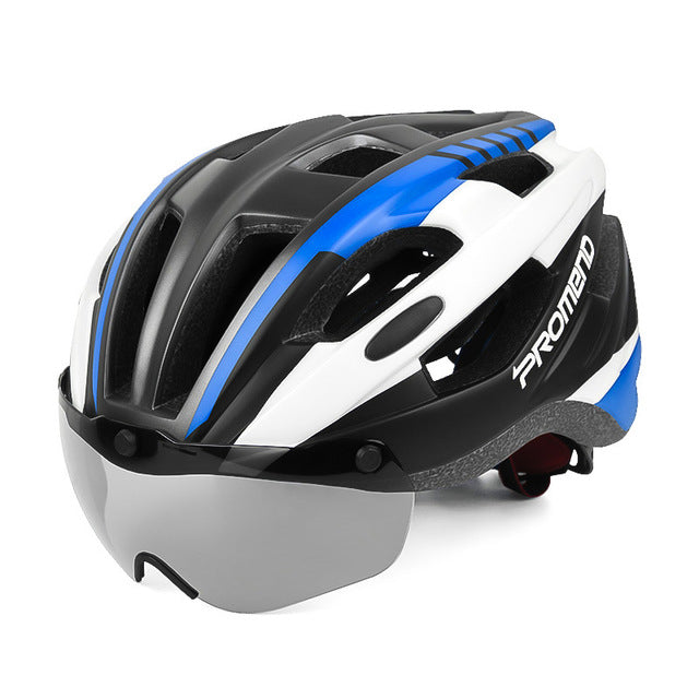 Cycling helmet goggles Integrally molded MTB bicycle helmets glasses lens