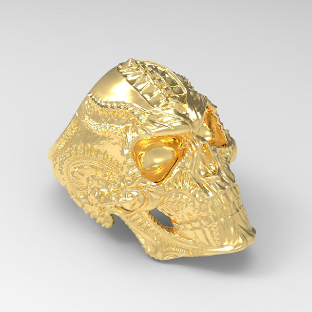 Alien skull ring for men stainless steel biker hiphop rocker hippie sports