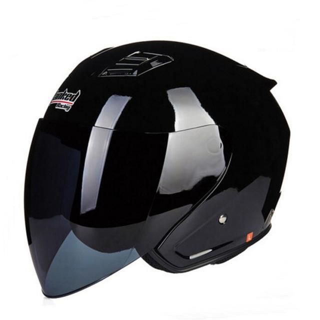 open face electric motorcycle helmet black skull biker scooter helmets men