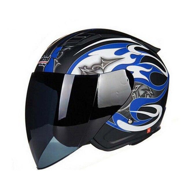 open face electric motorcycle helmet black skull biker scooter helmets men