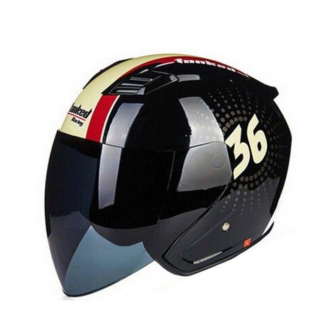 open face electric motorcycle helmet black skull biker scooter helmets men