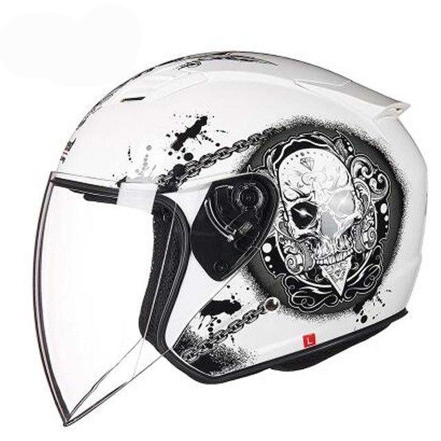 open face electric motorcycle helmet black skull biker scooter helmets men