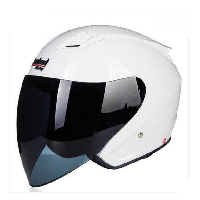 open face electric motorcycle helmet black skull biker scooter helmets men