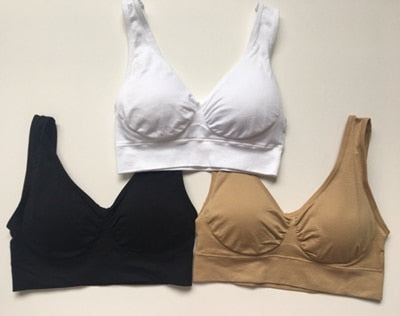 sports bra genie bra push up breast body shape wireless bra removable pads women
