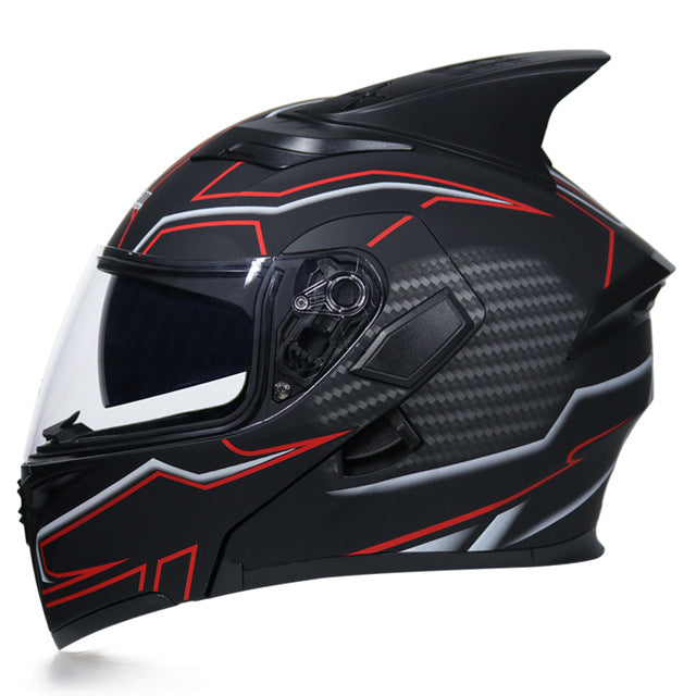 Motorcycle helmet flip up colorful full face helmets sun visor safety double lens