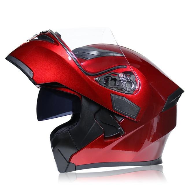 Motorcycle helmet flip up colorful full face helmets sun visor safety double lens