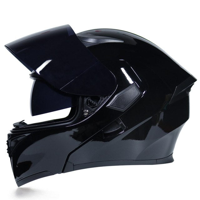 Motorcycle helmet flip up colorful full face helmets sun visor safety double lens