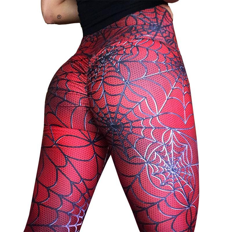 Yoga pants spider print fitness pants leggings women push up workout jeggings