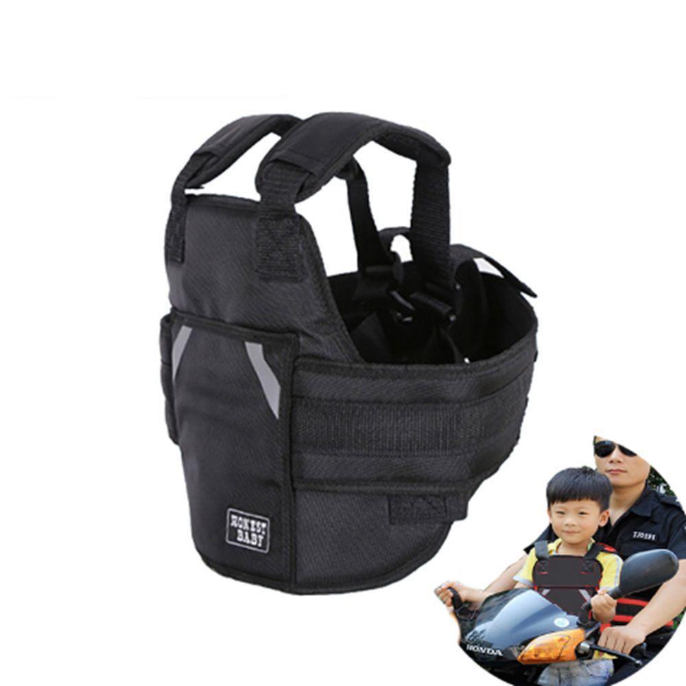 Children motorcycle satety belt baby carrier harness black durable adjustable