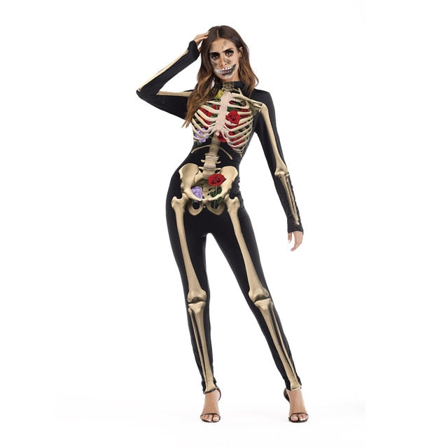 Sexy halloween costume catsuit women titan scary muscle print for party