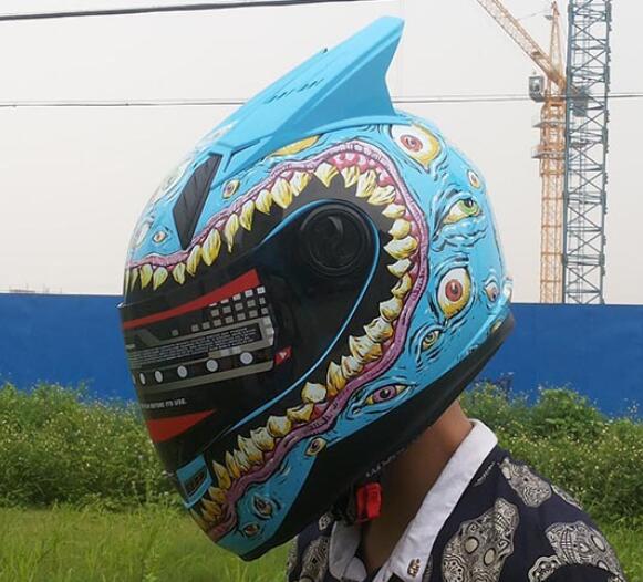 Cat helmet motorcycle helmets goggles full face protect big eyes funny gifts
