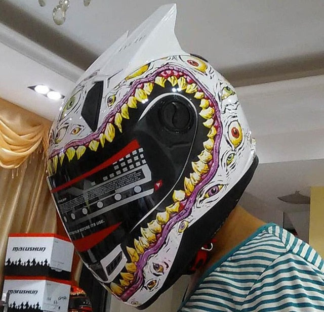 Cat helmet motorcycle helmets goggles full face protect big eyes funny gifts