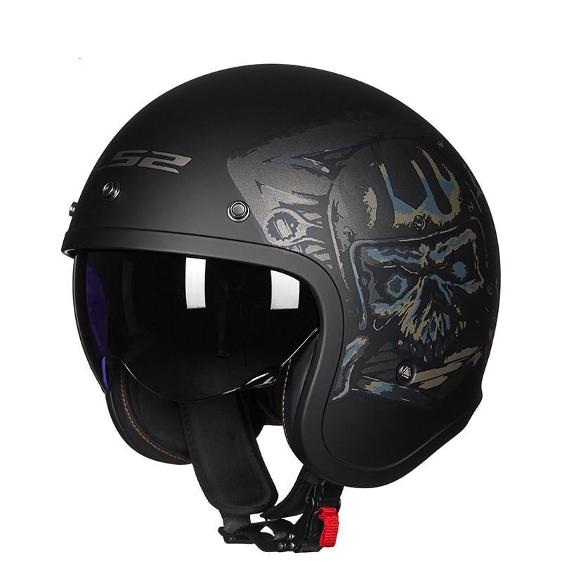 Vintage Vespa helmets skull open face electric motorcycle helmet sun shield