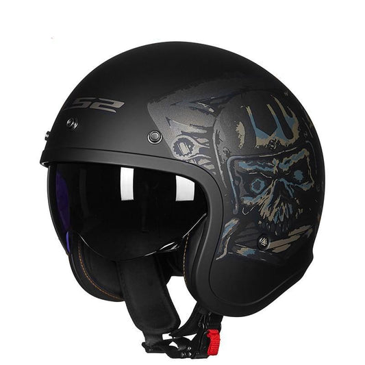 Vintage Vespa helmets skull open face electric motorcycle helmet sun shield