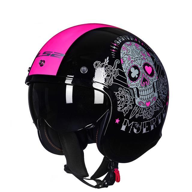 Vintage Vespa helmets skull open face electric motorcycle helmet sun shield
