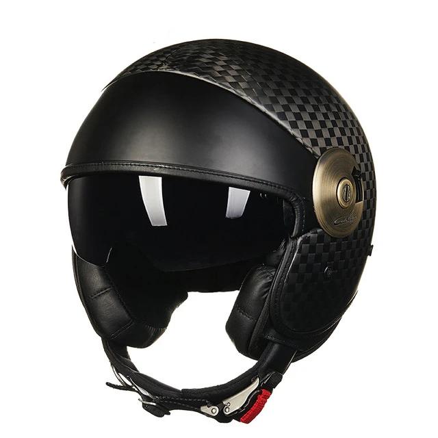 Vintage motorcycle helmet vespa helmet retro scooter open face carbon fiber helmets