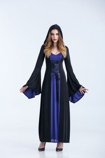 Witch vampire costume halloween cosplay clothes long dress night club