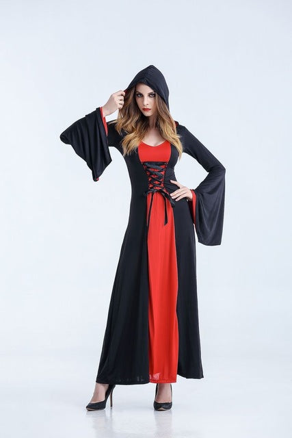 Witch vampire costume halloween cosplay clothes long dress night club
