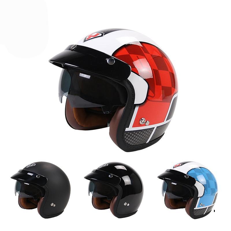 Vintage scooter helmet riding retro motorcycle open face crash helmets hero style