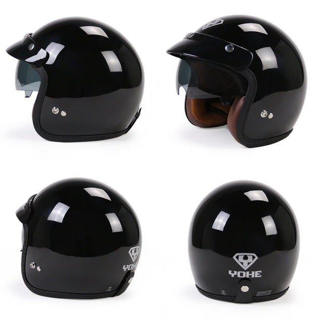Vintage scooter helmet riding retro motorcycle open face crash helmets hero style