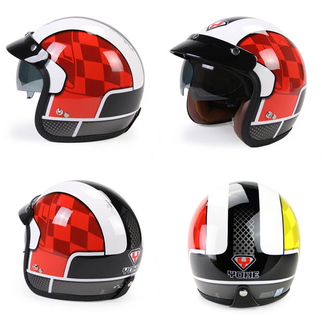 Vintage scooter helmet riding retro motorcycle open face crash helmets hero style