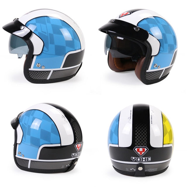 Vintage scooter helmet riding retro motorcycle open face crash helmets hero style