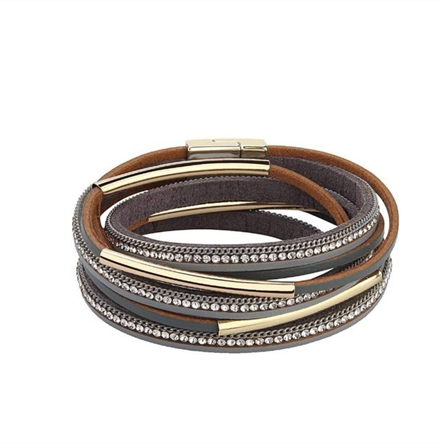 Charm bohemia leather bracelet multilayer women jewelry party gifts