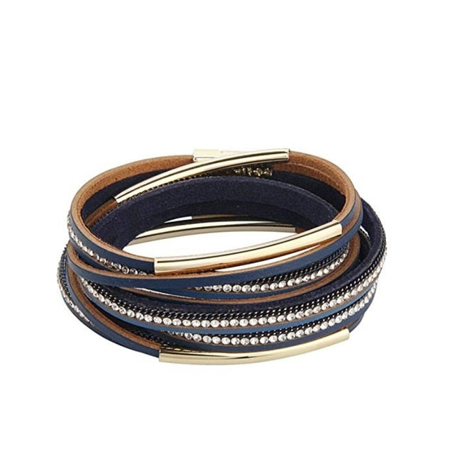 Charm bohemia leather bracelet multilayer women jewelry party gifts