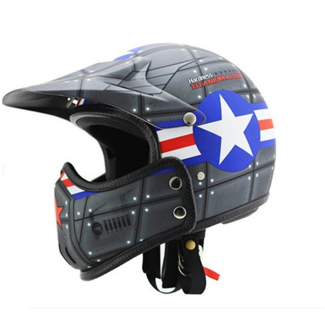 Vintage harley motorcycle helmet vespa rider helmets ghost rider moto cafe racer