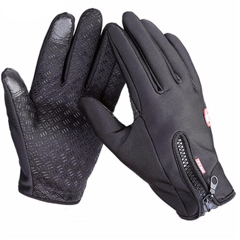 Thermal gloves black winter glove touchscreen zipper