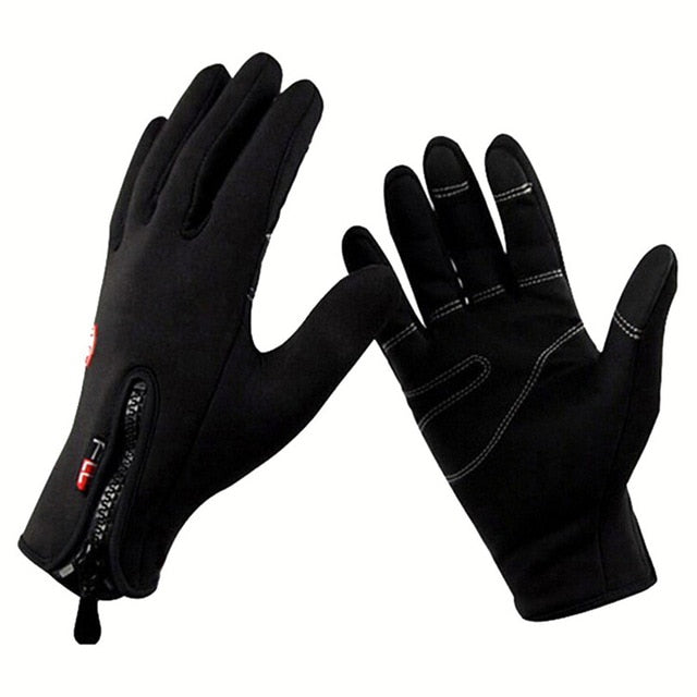 Thermal gloves black winter glove touchscreen zipper